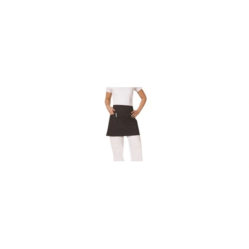 AUSSIE CHEF 1/2 WAIST APRON BLACK W/ POCKET 70x40cm