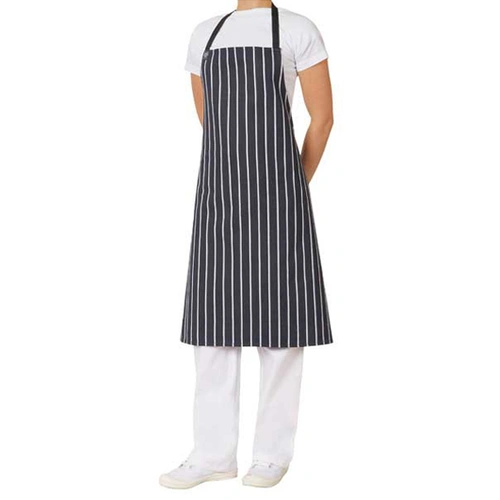 AUSSIE CHEF CAFE SERIES BIB APRON NAVY STRIPE 86x86cm