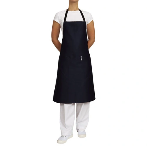 AUSSIE CHEF BLACK BIB APRON W/ POCKET 70 x 86cm