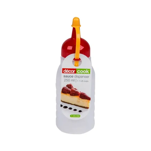 DECOR GRADUATED SAUCE DISPENSER CLEAR WITH LID 250ml