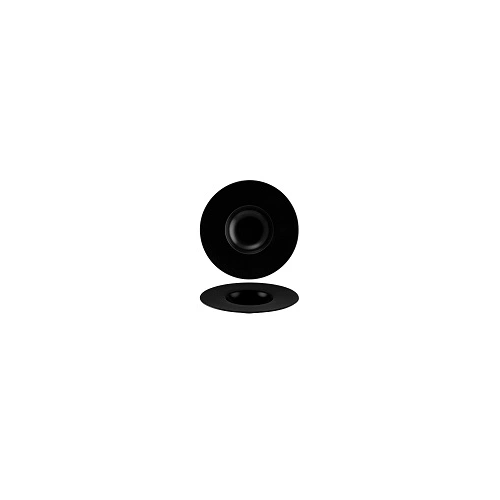 BONNA NOTTE ROUND PLATE WITH WIDE RIM BLK 320mm x 32mm