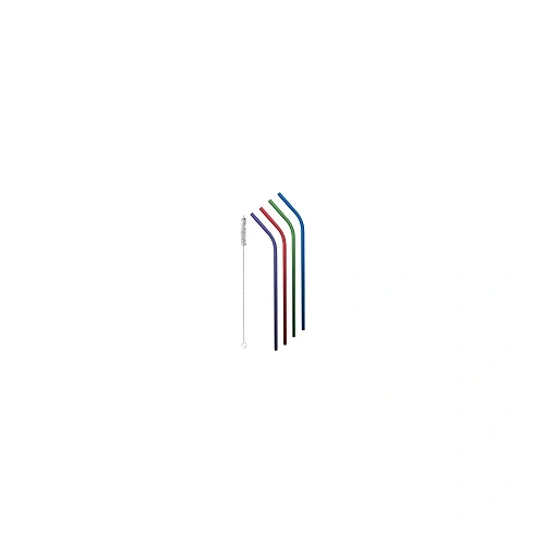 AVANTI S/ST STRAWS WITH CLEANING BRUSH, SET OF 4