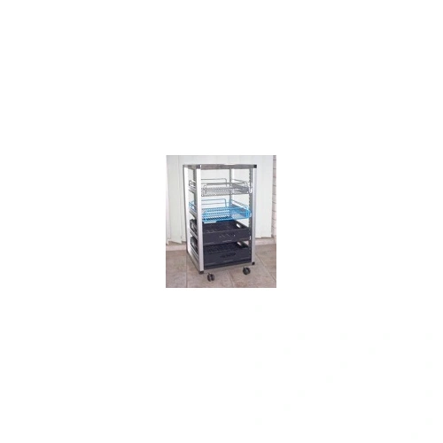 MANTOVA 6 GLASS BASKET TROLLEY WITH 125mm CASTORS