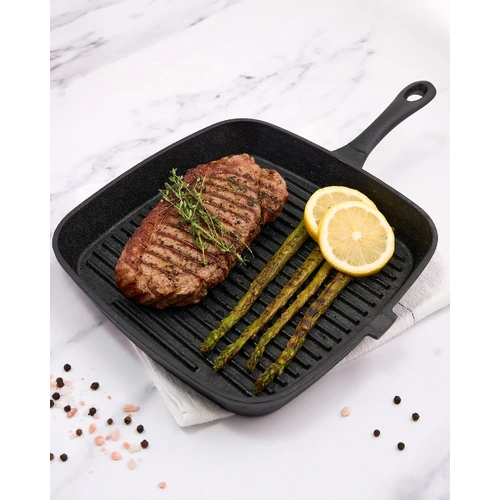 Khast Square Cast Iron Skillet 23cm | Pre-Seasoned Cast Iron Grill Pan