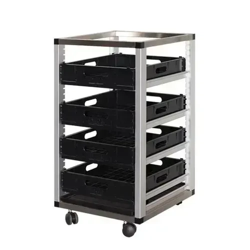 MANTOVA GLASS BASKET TROLLEY 125mm CASTORS