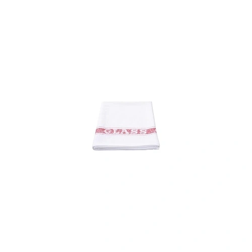 COTTON GLASS CLOTH 50cm x 75cm WHITE WRED STRIPE