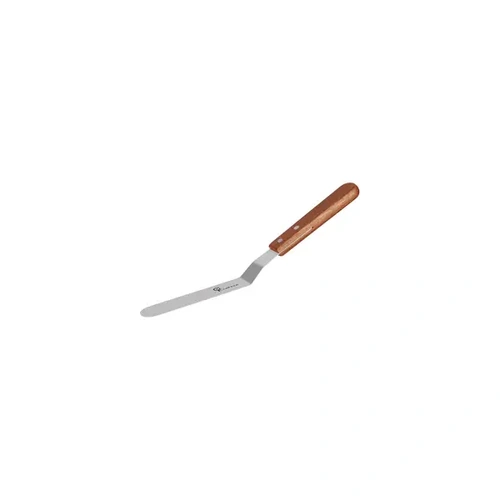 CHEF INOX SPATULA CRANKED S/ST 150mm / 6 WOOD HDL"