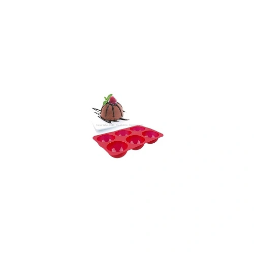 D.LINE DAILY BAKE SILICONE 6 CUP DOME MOULD RED