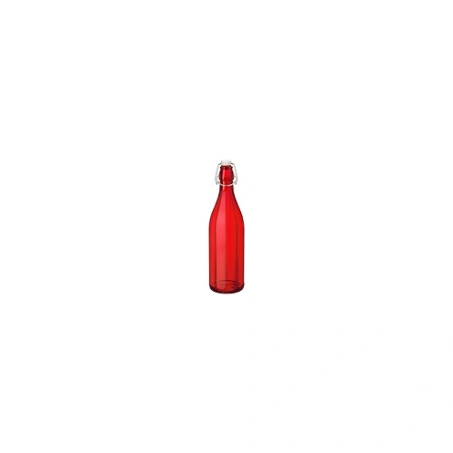 BORMIOLI ROCCO OXFORD BOTTLE W/ TOP 1 LTR RED