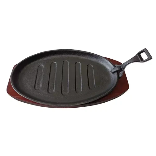 MODA CAST IRON STEAK SIZZLER W/ WOOD BASE