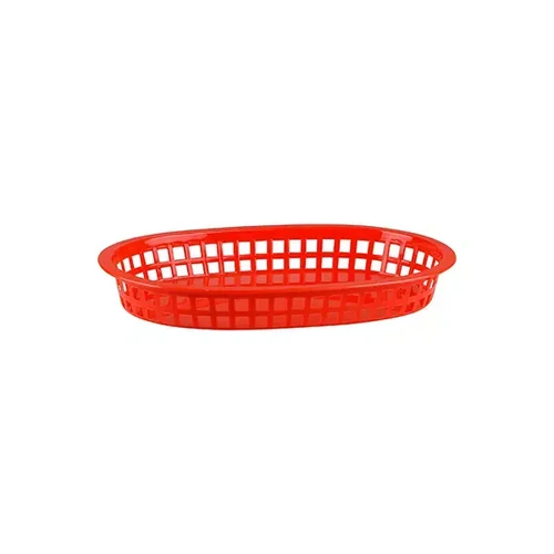 MODA PLASTIC SERVING BASKET OVAL RED 270mm