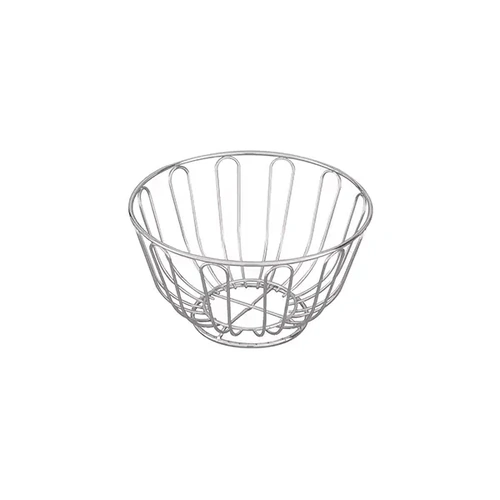BREAD BASKET, ROUND, CHROME, 240mm DIA. 115mm HIGH