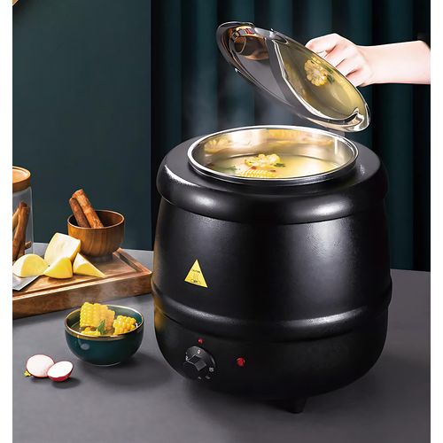 KK ELECTRIC SOUP KETTLE / WARMER 10 LTR BLACK