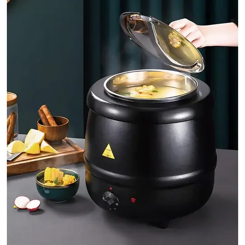 KK ELECTRIC SOUP KETTLE / WARMER 10 LTR BLACK