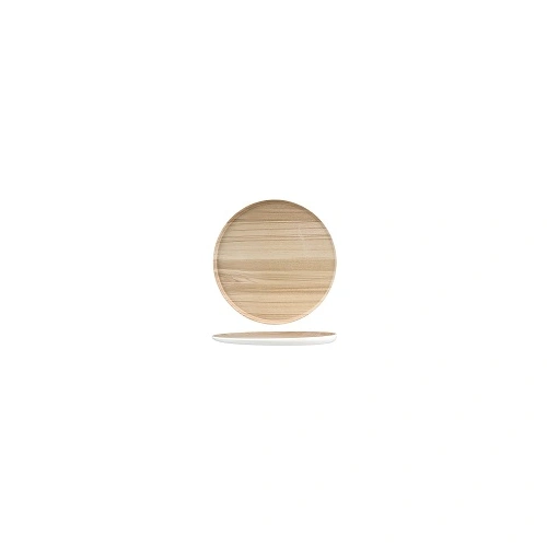 ZICCO MELAMINE ECHO WHITE / BIRCH ROUND PLATTER