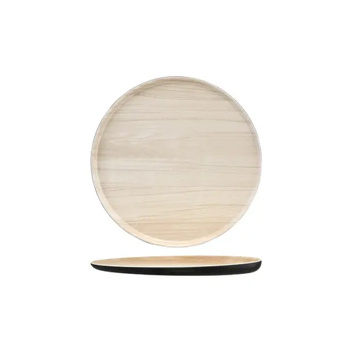 ZICCO MELAMINE ECHO BLACK / BIRCH ROUND PLATTER