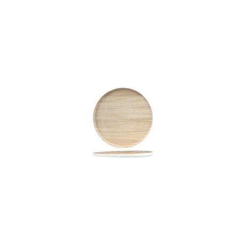 ZICCO MELAMINE ECHO WHITE / BIRCH ROUND PLATTER