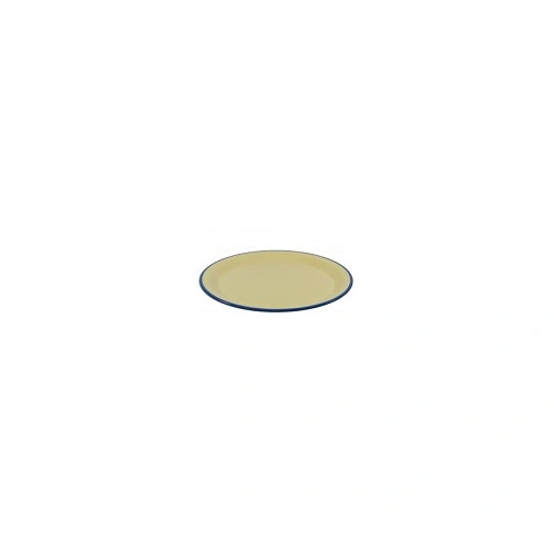 JAB VINTAGE MELAMINE YELLOW / BLUE RIM ROUND PLATE 190mmØ
