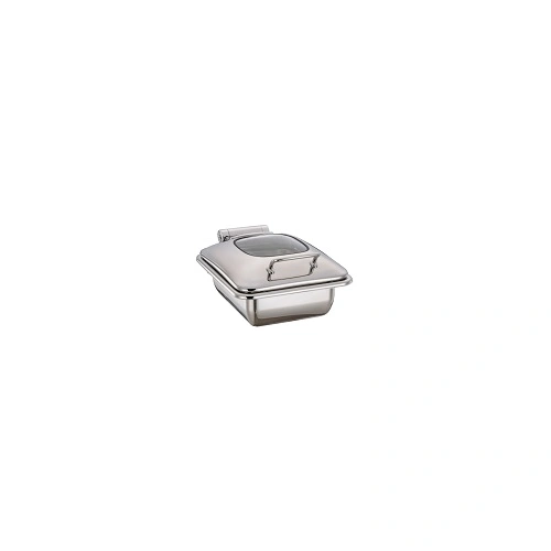 CHEF INOX ULTRA CHAFER S/ST RECT 1/2 SIZE W/GLASS LID