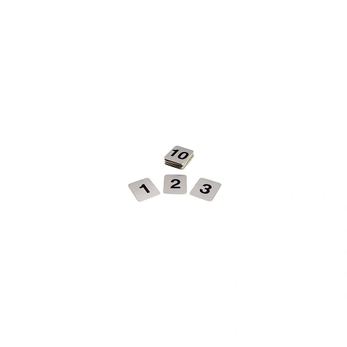 ADHESIVE S/ST TABLE NUMBERS 1 - 10, 50 x 40mm