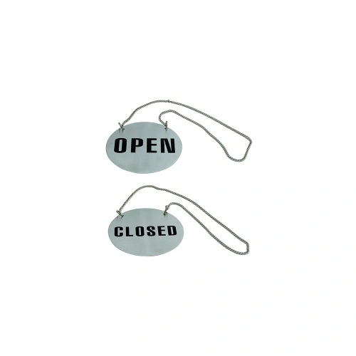 WALL SIGN 18/10 OPEN/CLOSE ROUND WITH CHAIN 