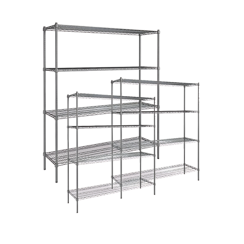KK 4 TIER BLACK POWDER COATED WIRE SHELF 1219mmW