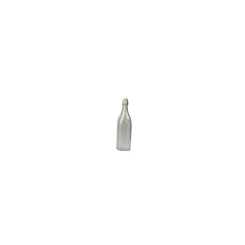GLASS WATER BOTTLE 1.0 LTR SQUARE SWING TOP