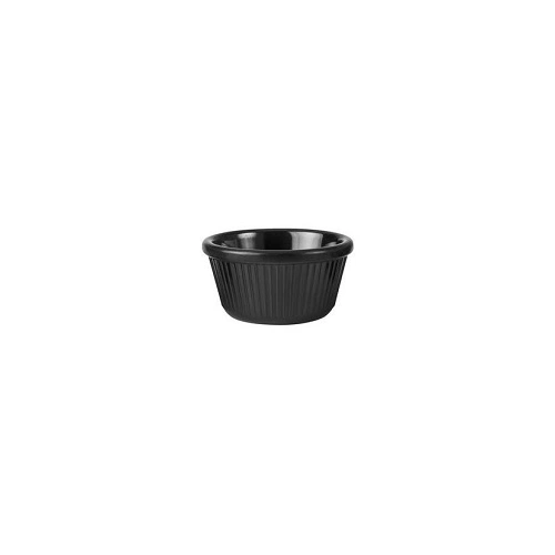 RYNER MELAMINE RAMEKIN FLUTTED 90ml / 80mm BLACK
