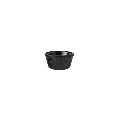 RYNER MELAMINE RAMEKIN FLUTTED 120ml / 85mm BLACK