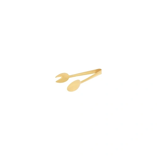 TABLEKRAFT ROUND SPOON / FORK TONG GOLD 230mm