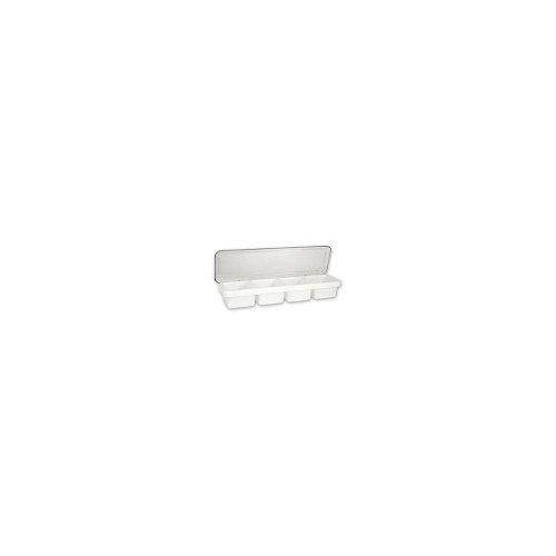 BAR CADDY-4-COMPARTMENT  WHITE BASE/CLEAR COVER