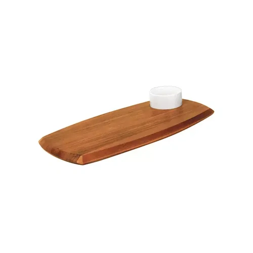 ATHENA WOODEN BOARD W/DIPPING BOWL 180mmx362mm