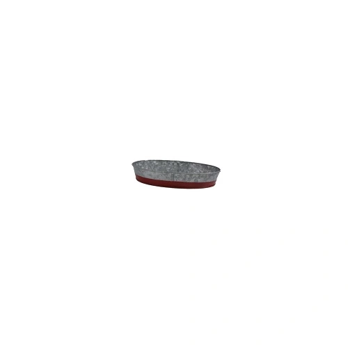 CONEY ISLAND GALVANISED OVAL TRAY DIPPED RED