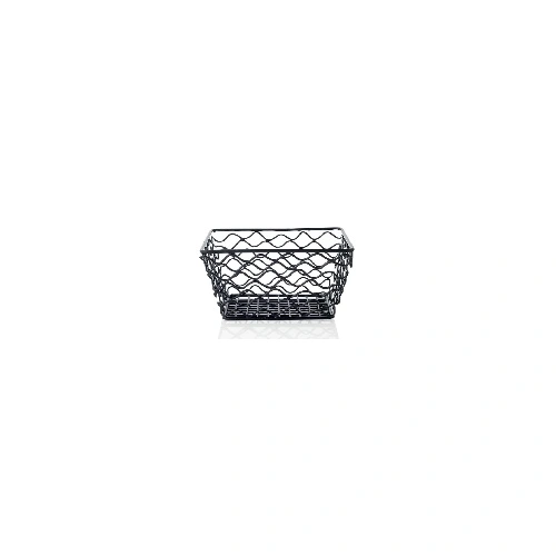 CONEY ISLAND SQUARE WIRE BASKET PATINA BLACK