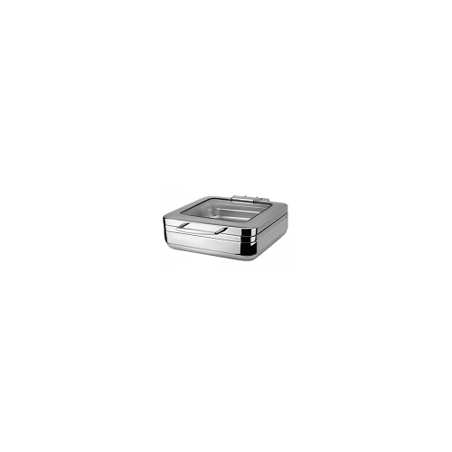ATHENA S/ST INDUCTION CHAFER RECT 2/3GN W/ GLASS LID