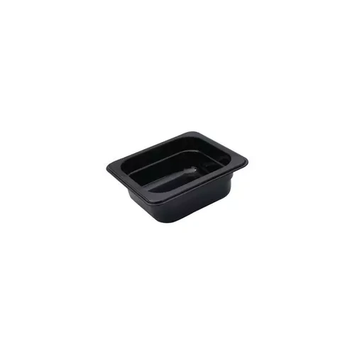 Black Polycarbonate Food Pan 1/6 size Black 100mm D, 1.53lt