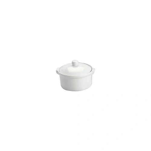 VITROCERAM CASSEROLE ROUND WITH LID 300ml WHITE
