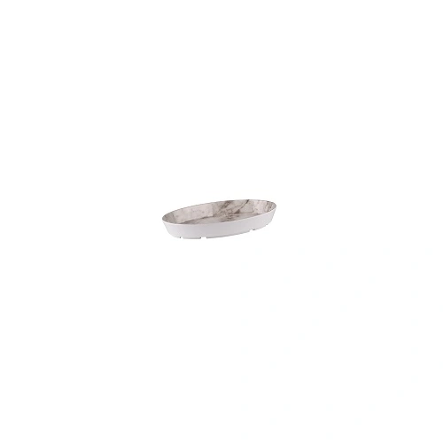 RYNER MELAMINE OVAL DISH WHITE MARBLE