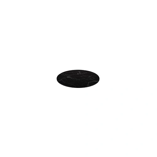 RYNER MELAMINE FLAT ROUND PLATTER BLACK MARBLE