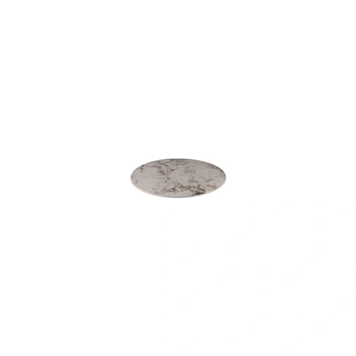 RYNER MELAMINE FLAT ROUND PLATTER WHITE MARBLE
