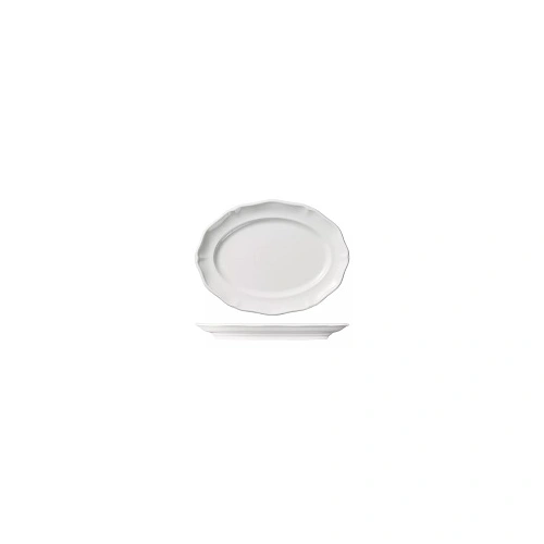 LUZERNE ASTORIA WHITE OVAL PLATE 250mm SCALLOPED RIM