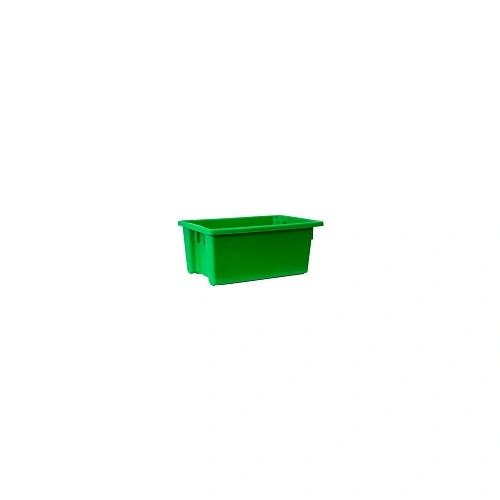 A PLUS 52 LTR STACKING NESTING CRATE, GREEN