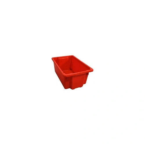 A PLUS 52 LTR STACKING NESTING CRATE, RED