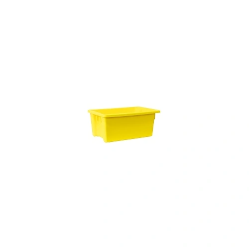 A PLUS 52 LTR STACKING NESTING CRATE, YELLOW