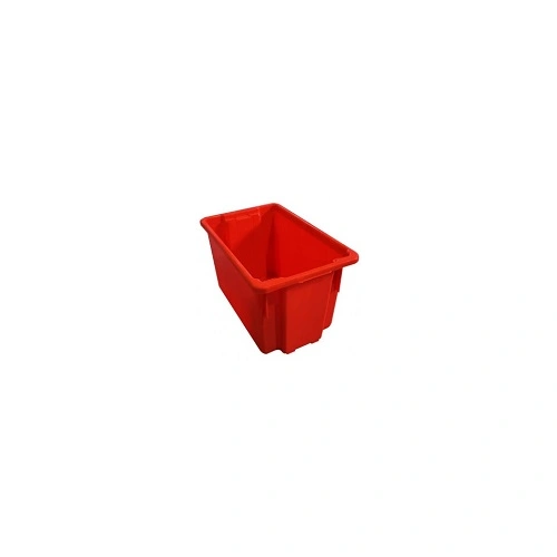 A PLUS 68 LTR STACKING NESTING CRATE, RED