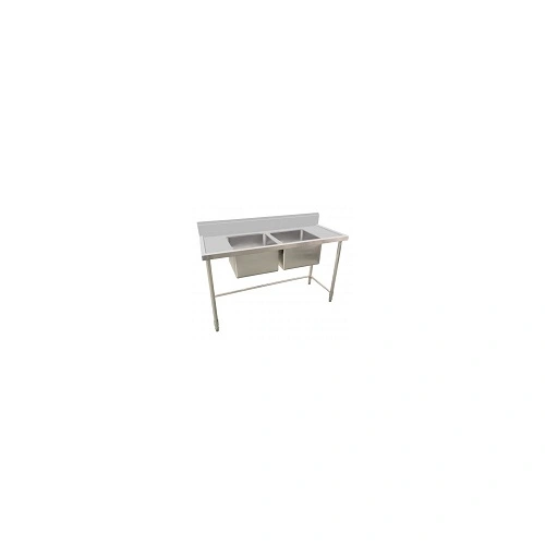 KK S/ST DOUBLE SINK BENCH 150mm SPLASHBACK 1500mmW