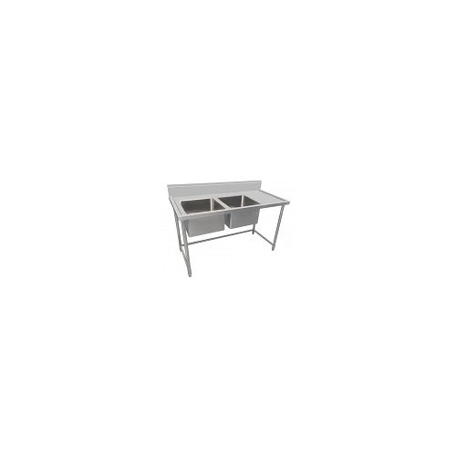 KK S/ST DOUBLE SINK BENCH 150mm SPLASHBACK 1500mmW