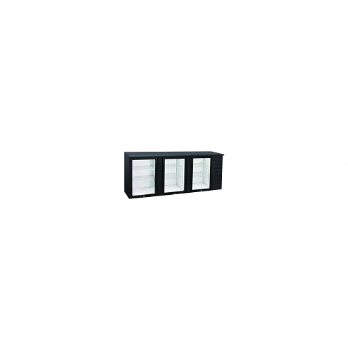 ANVIL 3 GLASS DOOR BACK BAR FRIDGE BLACK 500 LTR