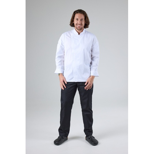CHEF WORKS MENS HARTFORD WHITE ZIPPER JACKET