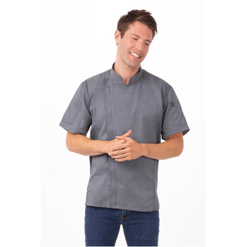 CHEF WORKS MENS SPRINGFIELD INK BLUE ZIPPER JACKET